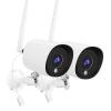 RICHCHO 3Pack 2K Security Camera Outdoor/Home,3MP Wireless IP Camera(Plug-in) with Night Vision,Motion Detection,24/7 Live View,IP66 Waterproof, SD/Cloud Storage,Compatible with Alexa view 1