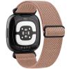 Amzpas Bands Compatible With Fitbit Versa 4/3, Sense/Sense 2 - Soft Elastic Nylon Replacement Band for Women Men, Beige view 2