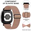 Amzpas Bands Compatible With Fitbit Versa 4/3, Sense/Sense 2 - Soft Elastic Nylon Replacement Band for Women Men, Beige view 3