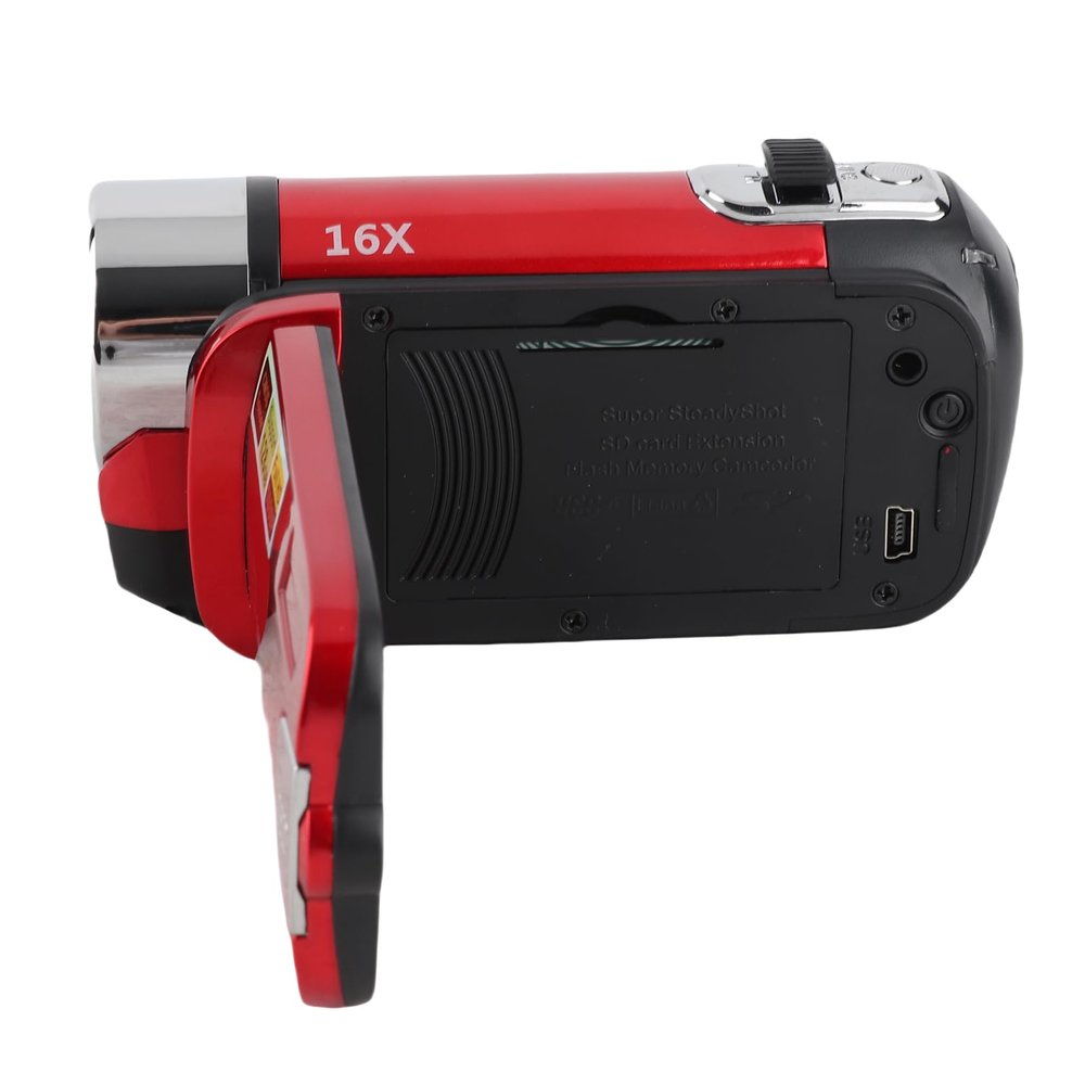 Video Camera Record, 2.4inch Screen DV Digital Camera for Travel, 16MP 1080P 16X Digital Zoom Anti Shake Loop Video Recording Camcorder. (Red)
