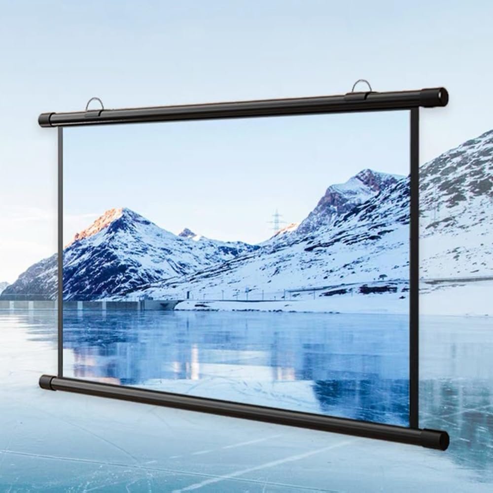 GSKDZG HD Projector Screen Manual Pull Down Projection Screen 30" 40" 50" 60" 72" Portable Home Theater Movie Screen for Indoor Outdoor, 4:3 16:9 Format(50 Inch (4:3))
