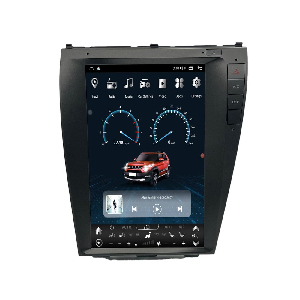 ZWNAV Android 13 Car Radio Stereo for Lexus ES 2006-2012 Tesla Style, Multimedia Player IPS Touch Screen, Carplay Radio GPS Navigation Head Unit, Bluetooth Android Auto (4+64GB)