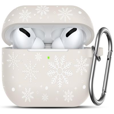 Snowflake Two-Tone Engraved Case for AirPods Pro Case 2nd 1st Generation Case Cover, TOYOUTHS Cute Soft Silicone Skin Full Protective Cover for Apple Airpods Pro 2/Pro Women Men