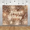 10x10ft Vinyl Brown Flash Sequin Wall Photography Backdrops Brown Neon Birthday Photoshoot Backdrop Glitter Brown Happy Birthday Background Birthday Party Background Banner Supplies Booth Props view 4