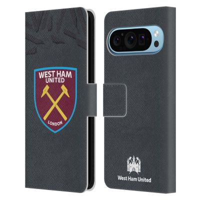 Head Case Designs Officially Licensed West Ham United FC Third Goalkeeper 2019/20 Crest Kit Leather Wallet Case Compatible with Google Pixel 9 / Pixel 9 Pro