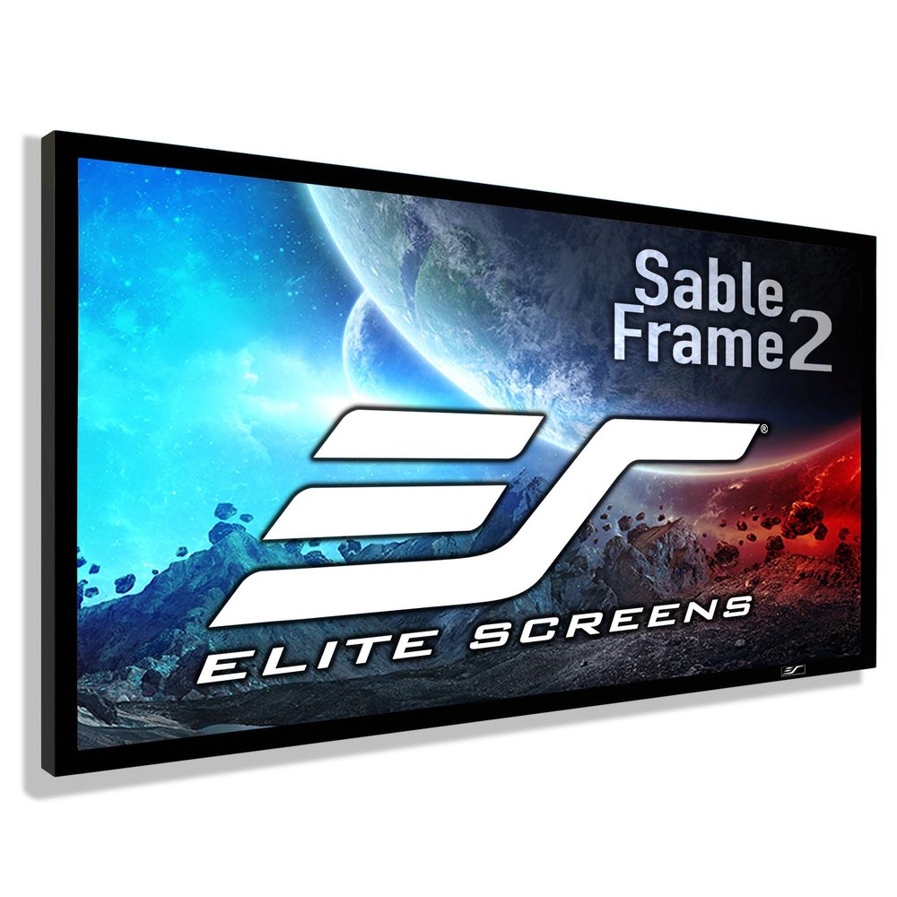 Elite Screens Sable Frame 2 Series, 180-inch Diagonal 16:9, Active 3D 4K Ultra HD Ready Fixed Frame Home Theater Movie Office Presentations Indoor Front Projection Projector Screen, ER180WH2, Black