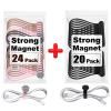 20 + 24 Pack Magnetic Cable Ties, Cute Cloud Design + Cute Cat's Paw Design, Great for Bundling and Organizing, Holding Stuff, Book Markers, Fridge Magnets view 1