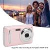 Yunir Digital Camera, HD 1080P Kids Camera, 3 Batteries, Lanyard, 2.4in Screen, 16X Zoom Anti Shake, 16MP Compact Portable Small Point Shoot Camera Gift for Kid Student Children (Pink) view 3