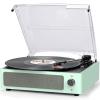 Record Player for Vinyl with Speakers Turntable Vinyls Records Belt-Driven Turntables 3-Speed 3 Size Wireless Bluetooth Headphone AUX-in RCA Line LP Vinyl Players Auto Stop New Sleek Pale Green view 1