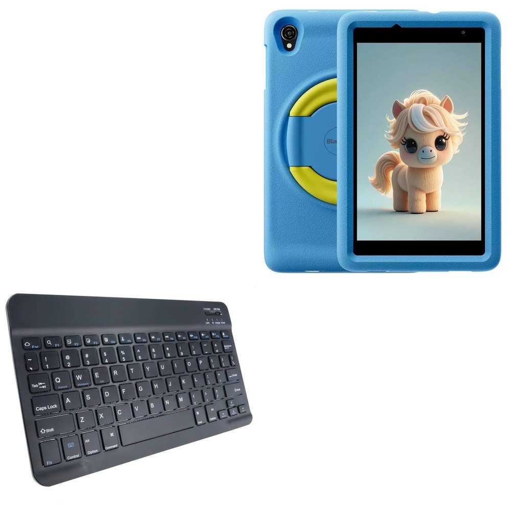 BoxWave Keyboard Compatible with Blackview Tab A5 Kids - SlimKeys Bluetooth Keyboard, Portable Thin with Chiclet-Style Keys - Jet Black