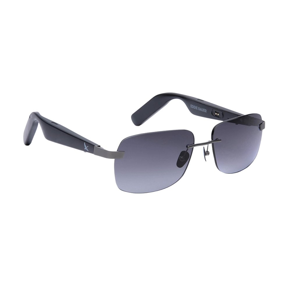 Eddie Bauer Smart Glasses for Men Bluetooth Smart Glasses with UV400 Polarized Lenses, Open Ear Speakers & Microphone Horizon (Standard)