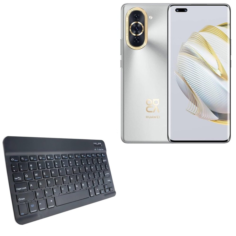 BoxWave Keyboard Compatible with Hi nova 10 Pro - SlimKeys Bluetooth Keyboard, Portable Thin with Chiclet-Style Keys - Jet Black