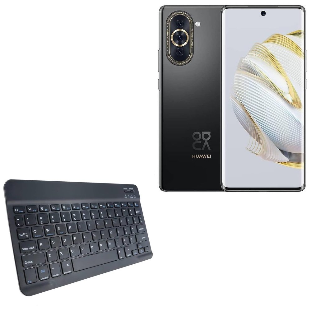 BoxWave Keyboard Compatible with Hi nova 10 - SlimKeys Bluetooth Keyboard, Portable Thin with Chiclet-Style Keys - Jet Black