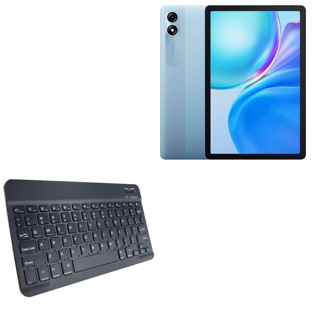 BoxWave Keyboard Compatible with Blackview Tab 90 - SlimKeys Bluetooth Keyboard, Portable Thin with Chiclet-Style Keys - Jet Black