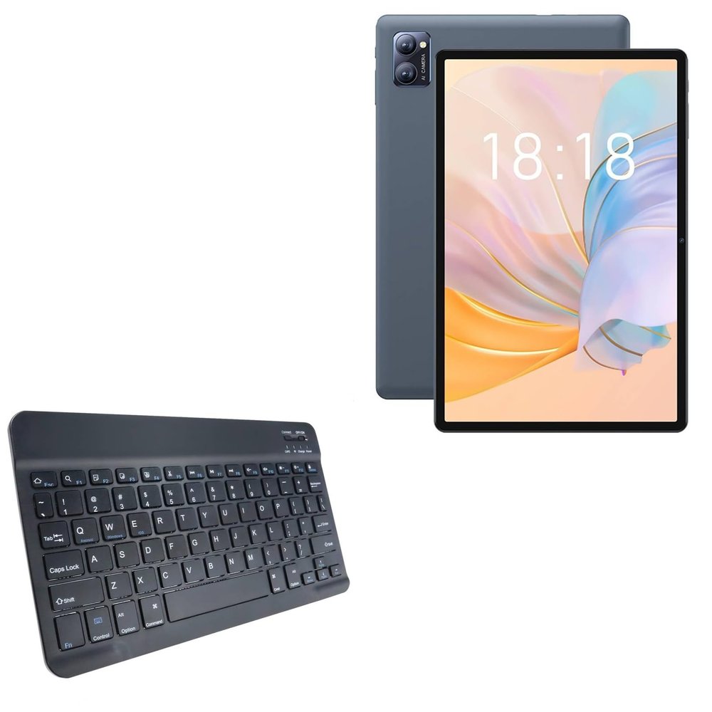 BoxWave Keyboard Compatible with N-one NPad Y - SlimKeys Bluetooth Keyboard, Portable Thin with Chiclet-Style Keys - Jet Black