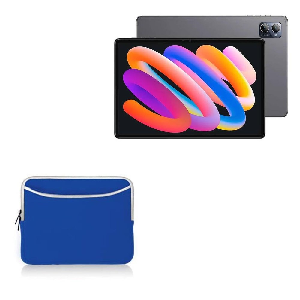 BoxWave Case Compatible with N-one NPadQ - SoftSuit with Pocket, Soft Pouch Neoprene Cover Sleeve Zipper Pocket - Super Blue