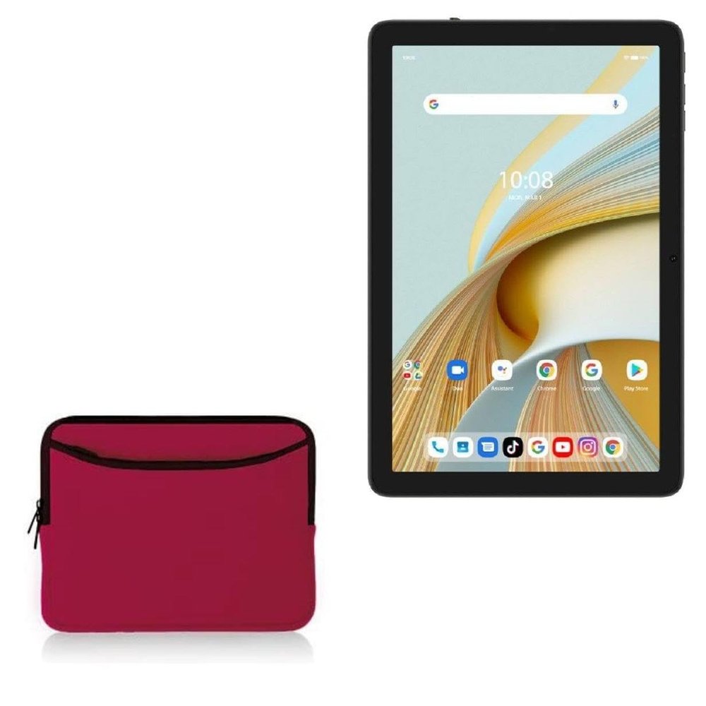 BoxWave Case Compatible with Vortex ZTAB10 - SoftSuit with Pocket, Soft Pouch Neoprene Cover Sleeve Zipper Pocket - Crimson Red