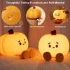 FRAGRANTGARDEN 2024 Cute Pumpkin Night Light, Touch Lamp with 3 Brightness Levels, Soft Silicone Rechargeable Warm Light for Women and Kids (G-Pumpkin+Rabbit+Pig) view 3