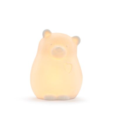 DEMDACO Nighty Night LED 5.5 x 4 Inch Quality Dolomite Illuminated Nursery Bedroom Nightlight Figurine, Classic White, Bear