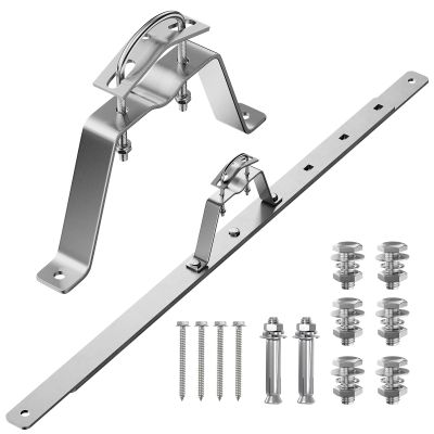 Eave Antenna Mount Bracket Kit 304 Stainless Steel with Adjustable Eave Brace 45"-60" for TV FM CB Antenna Mast Pole Installation,Standoff 4" from Wall