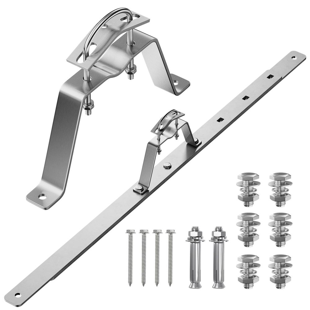 Eave Antenna Mount Bracket Kit 304 Stainless Steel with Adjustable Eave Brace 45"-60" for TV FM CB Antenna Mast Pole Installation,Standoff 4" from Wall