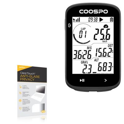BoxWave Screen Protector Compatible with Coospo REALROAD CS300 GPS Bike Computer - ClearTouch Anti-Glare Privacy (2-Pack), Privacy Screen Protector Flexible Film Anti-Glare