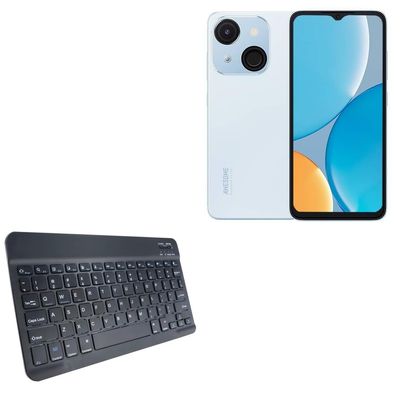 BoxWave Keyboard Compatible with itel A06 - SlimKeys Bluetooth Keyboard, Portable Thin with Chiclet-Style Keys - Jet Black