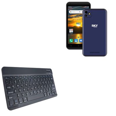 BoxWave Keyboard Compatible with Sky Devices Elite D5 - SlimKeys Bluetooth Keyboard, Portable Thin with Chiclet-Style Keys - Jet Black