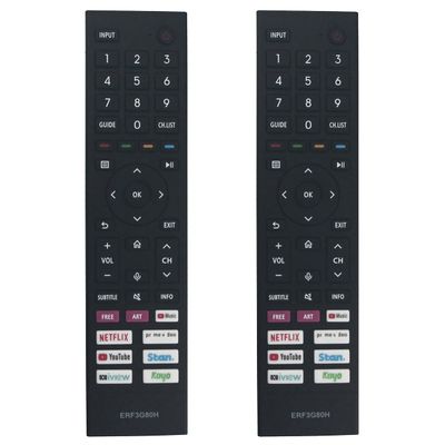 2Pack ERF3G80H Infrared Replacement Remote for Hisense TV 43A7HAU 3A7HAU 50A7HAU 55A7HAU 65A7HAU 75A7HAU 43A7G 50A7G 55A7G 65A7G 75A7G 85A7G A7 65U7G 75U7G 85U7G A7G 55U7HAU 65U7HAU 75U7HAU 85U7HAU