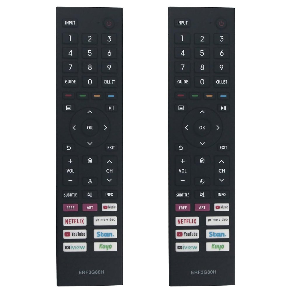 2Pack ERF3G80H Infrared Replacement Remote for Hisense TV 43A7HAU 3A7HAU 50A7HAU 55A7HAU 65A7HAU 75A7HAU 43A7G 50A7G 55A7G 65A7G 75A7G 85A7G A7 65U7G 75U7G 85U7G A7G 55U7HAU 65U7HAU 75U7HAU 85U7HAU