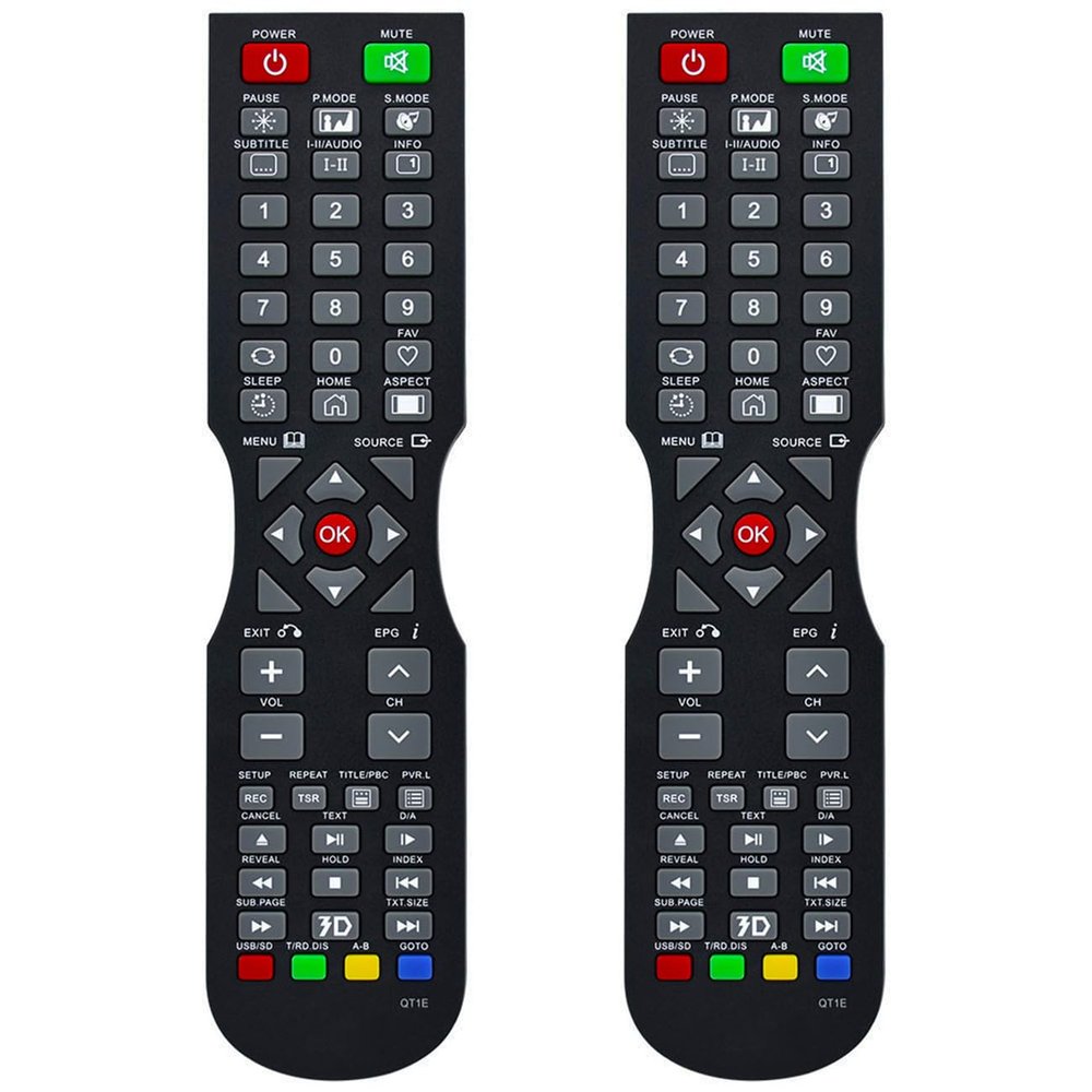 2Pack QT1E Replacement Remote for Soniq TV QT166 QT155 QT138 E32W13B-AU E32W13D-AU E40V14A-AU E40V14B-AU E40V16A-AU E40W13A-AU E40W13C-AU E42V14A-AU E43V15B-AU E43V15C-AU E43V15D-AU E48W13A-AU