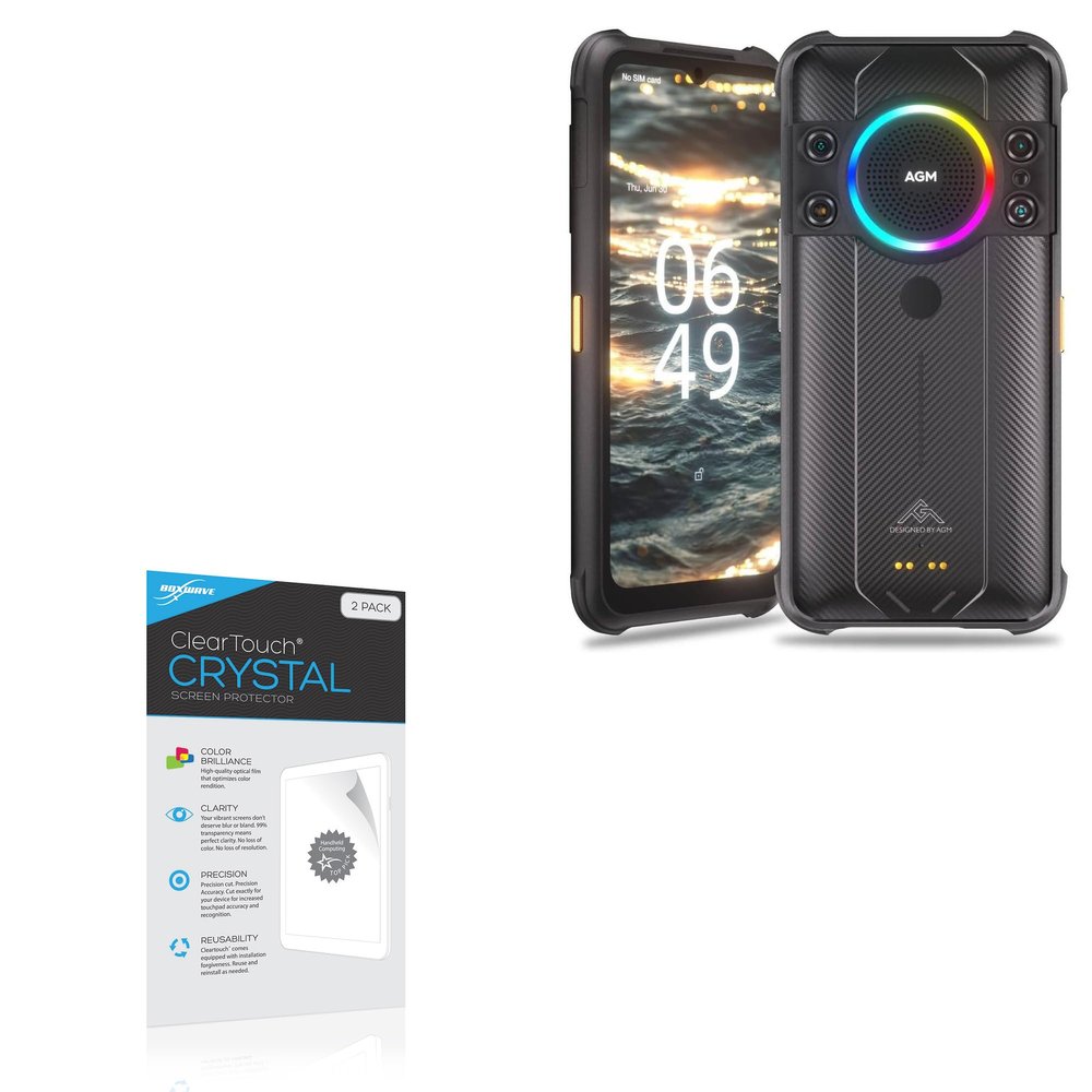 BoxWave Screen Protector Compatible with AGM H5 Pro - ClearTouch Crystal (2-Pack), HD Film Skin - Shields from Scratches