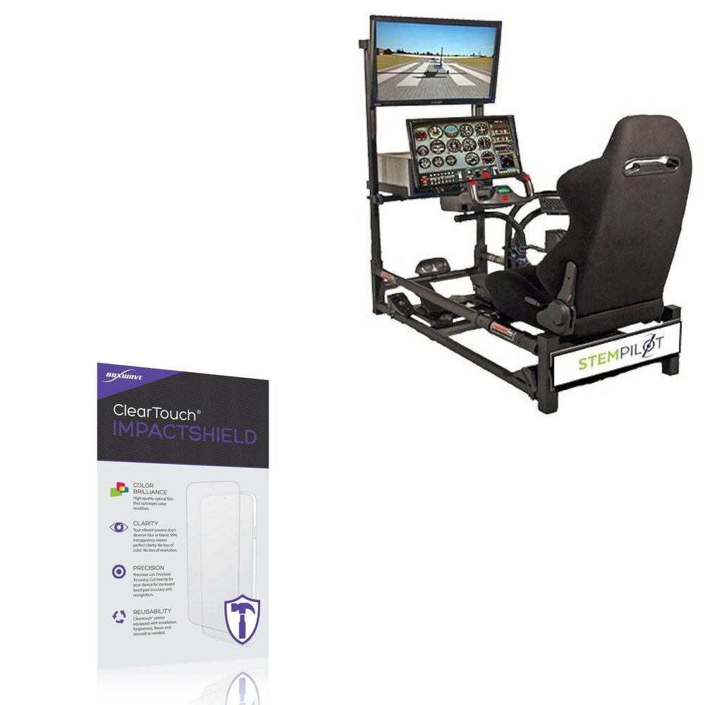 BoxWave Screen Protector Compatible with STEMPilot Pilot Pro 2 Flight Simulator (STP-PILOTPRO2) - ClearTouch ImpactShield (2-Pack), Impenetrable Screen Protector Flexible Film