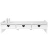 Tofficu Computer Desk Stand with Drawer, Desktop Monitor Riser with Storage, Laptop Shelf Shelves Organizer for Keyboard Storage (White) view 1