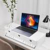 Tofficu Computer Desk Stand with Drawer, Desktop Monitor Riser with Storage, Laptop Shelf Shelves Organizer for Keyboard Storage (White) view 4