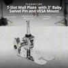 Flashpoint T-Slot Wall Plate with 3" Baby Swivel Pin and VESA Mount view 3