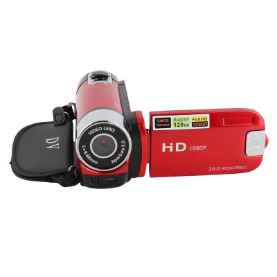 1080P Digital Camera, 16X Zoom Video Camcorder Anti Shake with 2.4 Inch Color Screen, 16MP USB Portable Camera with Fill Light for Travel Growth Recording (Red)