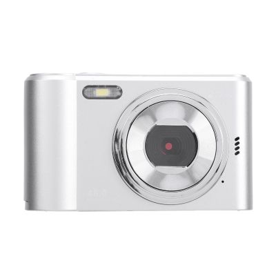 2.7K Digital Camera, 8X Zoom Video Camera Camcorder Autofocus with 2.4 Inch Screen, 48MP Portable Travel Camera Support 128GB for Selfie Vlogging (Silver)