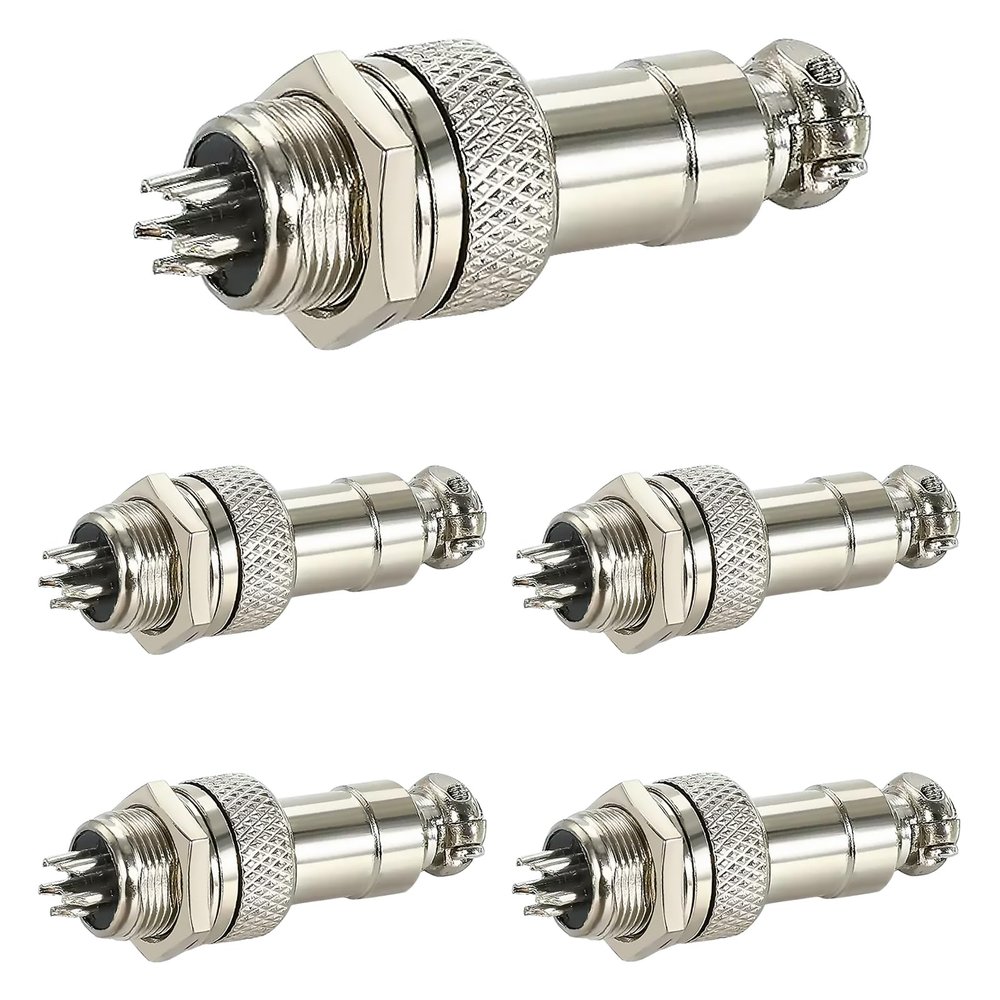 GX12, 5-Pin, Panel-Mount, Circular Connector, Male & Female, 5A 125V