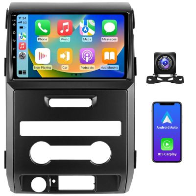 4GB+32GB Android 13 Car Stereo Radio Upgrade for Ford F150 2009-2012 with Wireless Carplay & Android Auto,9.2 Inch Touchscreen HD Head Unit with WiFi Bluetooth FM RDS SWC GPS Backup Camera Manual AC