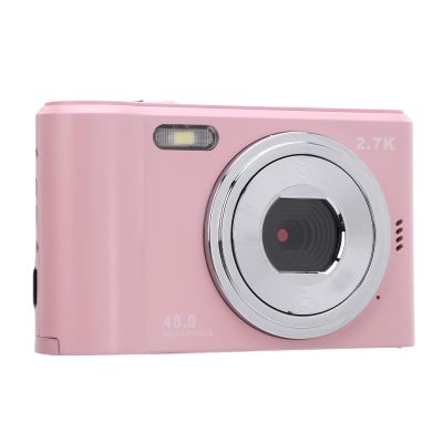 2.7K Digital Camera, 8X Zoom Video Camera Camcorder Autofocus with 2.4 Inch Screen, 48MP Portable Travel Camera Support 128GB for Selfie Vlogging (Roseate)