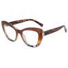 LJCZKA Stylish Blue Light Blocking Glasses Women Cat eye Eyeglasses Anti Eyesatrain Computer Gaming Cateye Frame Glasses (Brown Leopard) view 1