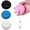 YUXING1205 Cable Management Box Round Earphone Wire Box Organizer Data Line Cables Storage Case Plastic Container Jewelry Headphone Protect with Rotating Cover Cable Management Organiser Box(Blue) view 3