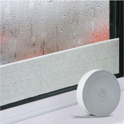 Condensate Water Absorption Tape for Window - Condensation Moisture Absorber Strip Grey Water Barrier Condensation Absorber for Home 1.18inch*157inch