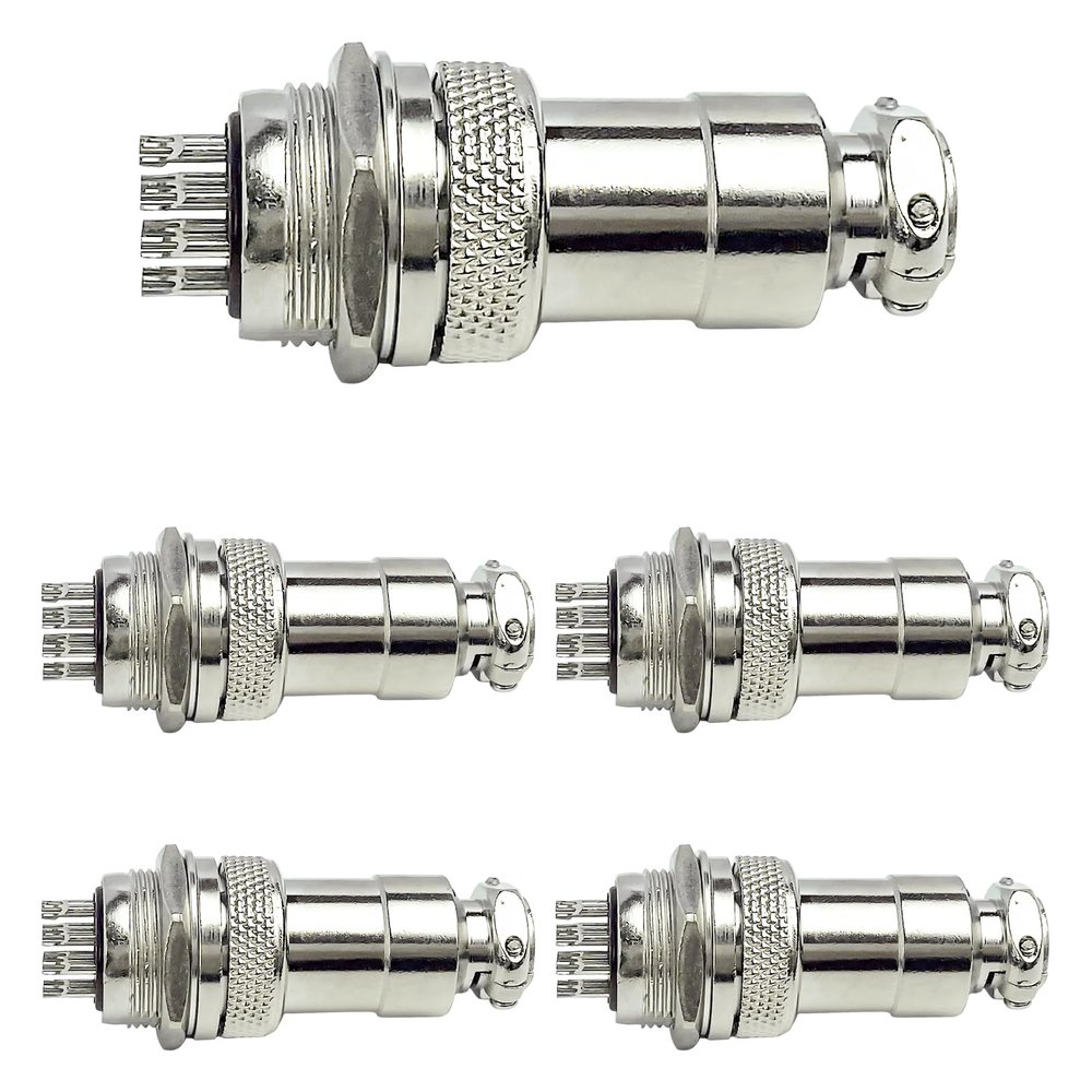 GX20, 10-Pin, Panel-Mount, Circular Connector, Male & Female, 5A 150V