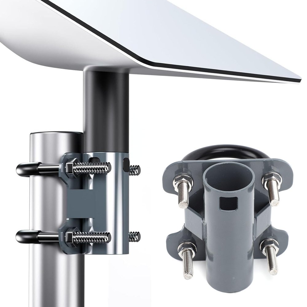Pipe Adapter for GEN 2 V2 Dish Antenna, Stainless Steel Antenna Pole Mast Mount Pole Adapter Kit, U Bracket Roof Mounting Bracket for RV and Yacht, Easy Installation
