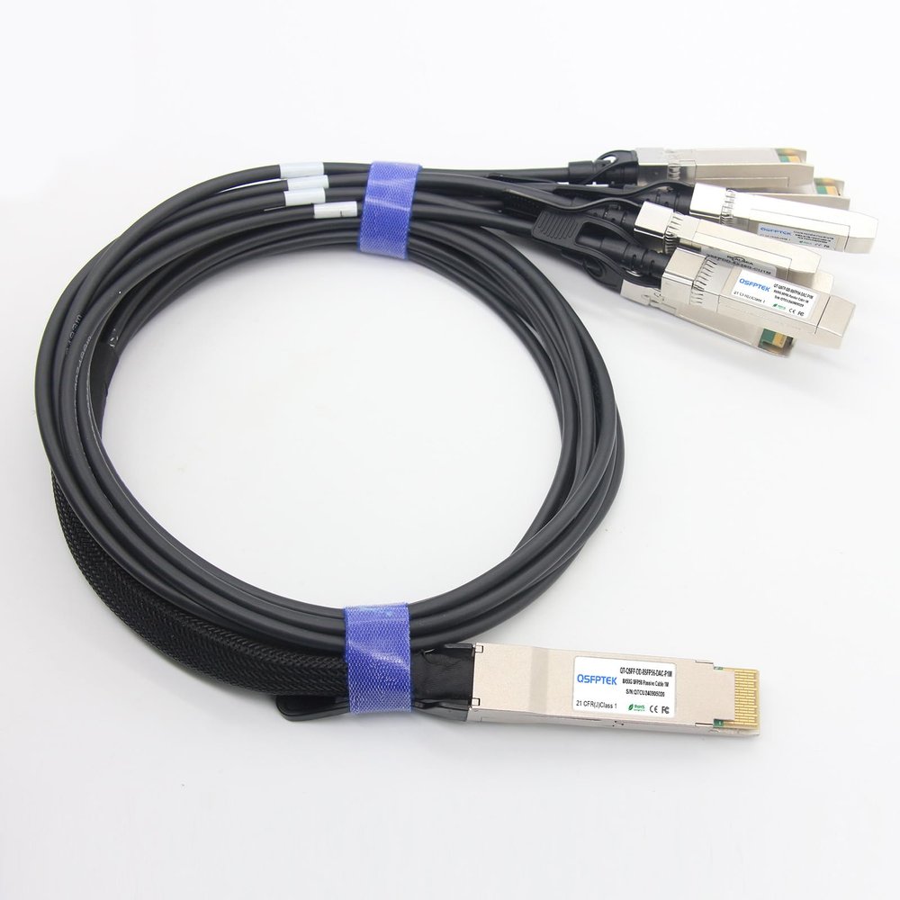 400GBASE-CU DAC Cable 30AWG, 1m(3.28ft) QSFP-DD to 8 * 50G SFP56 Breakout Passive Direct Attach Cable Compatible for NVIDIA, Router, Network Device