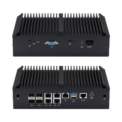 Qotom Q20342G9-S10 Atom C3808 Mini PC Type C 5X 2.5G LAN 4X SFP+ 12 Cores 12M Cache (8G DDR4 RAM, 512G M.2 NVME SSD)