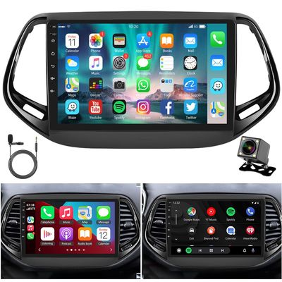 ihreesy 2G+32G Android 13 Car Stereo with Wireless Carplay & Android Auto, 10 Inch Touch Screen Car Radio with GPS FM Backup Camera WiFi SWC Compatible with Compass 2017 2018 2019