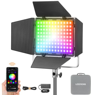 Godox LP400R RGB LED Video Light with Barndoor, 36W 1800K-10000K 6480Lux LED Panel Light with 14 FX Effects APP Control CRI/TLCI 96+ Dimmable 0-100% Studio Soft Lights for Photography